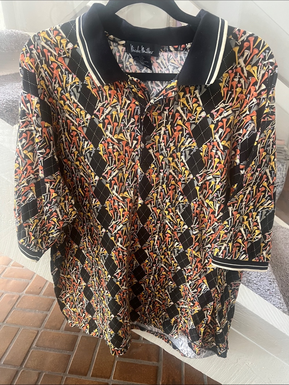 Nicole Miller rare vintage golf tee polo XXL